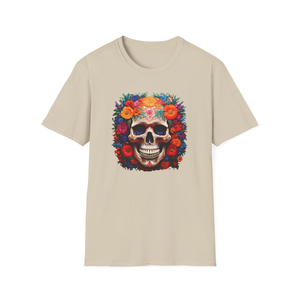 Day of the Dead Skull T-Shirt — Floral Sugar Skull Graphic Tee