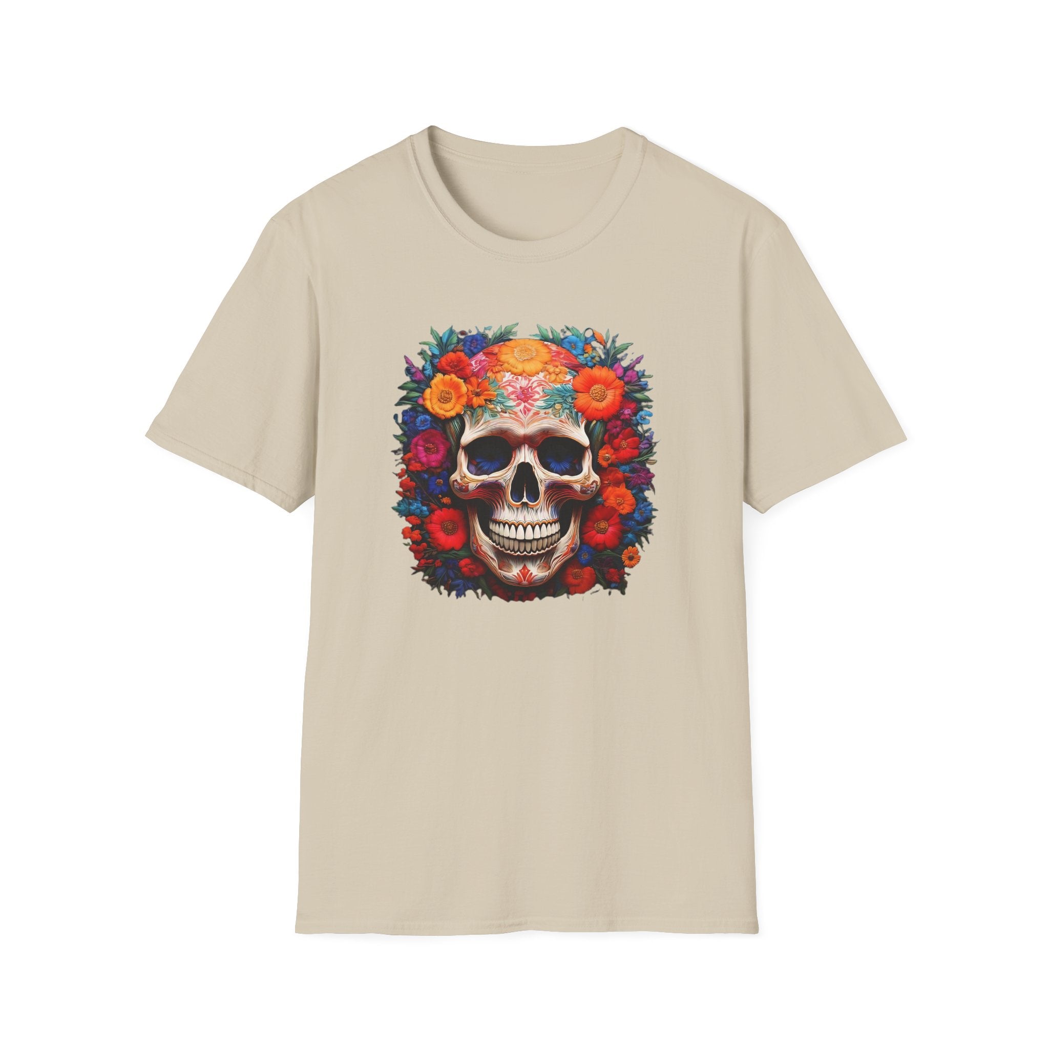 Day of the Dead Skull T-Shirt — Floral Sugar Skull Graphic Tee