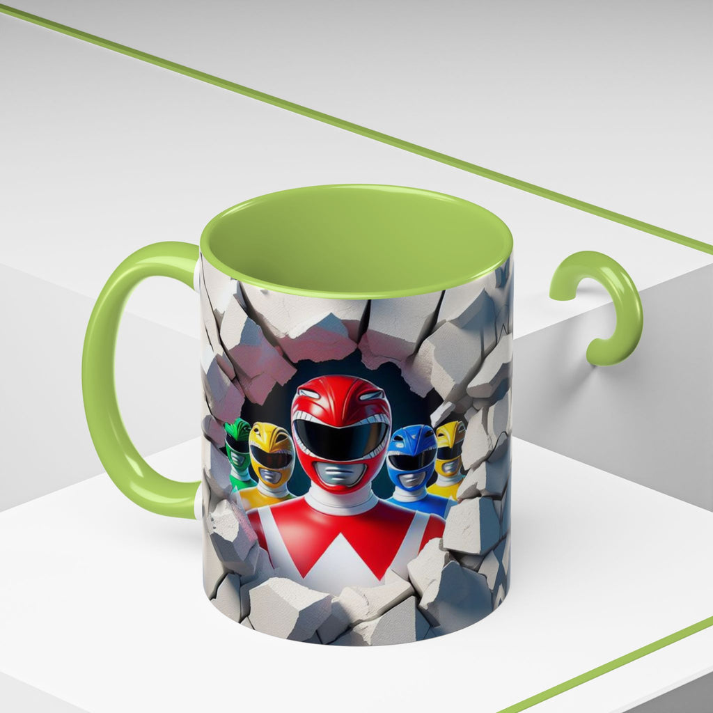 Power Rangers Coffee Mug — Retro Superhero Team Design (11/15 oz)