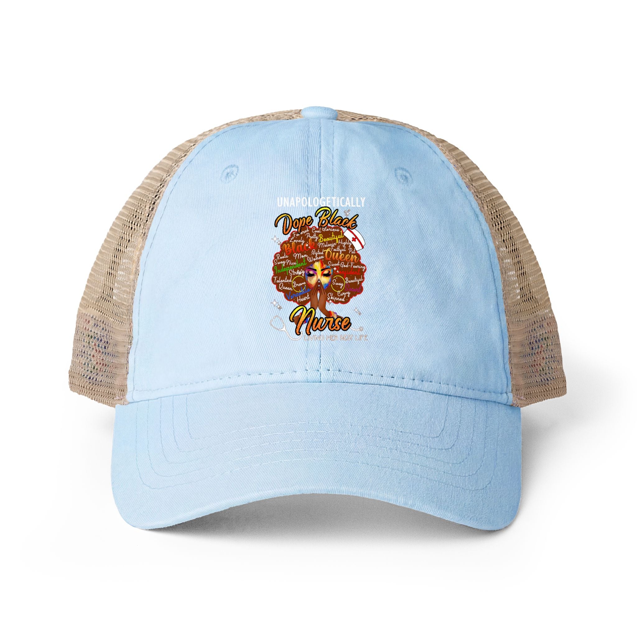 Unapologetically Dope Black Nurse - Women's Washed Mesh-Ponytail Back Cap