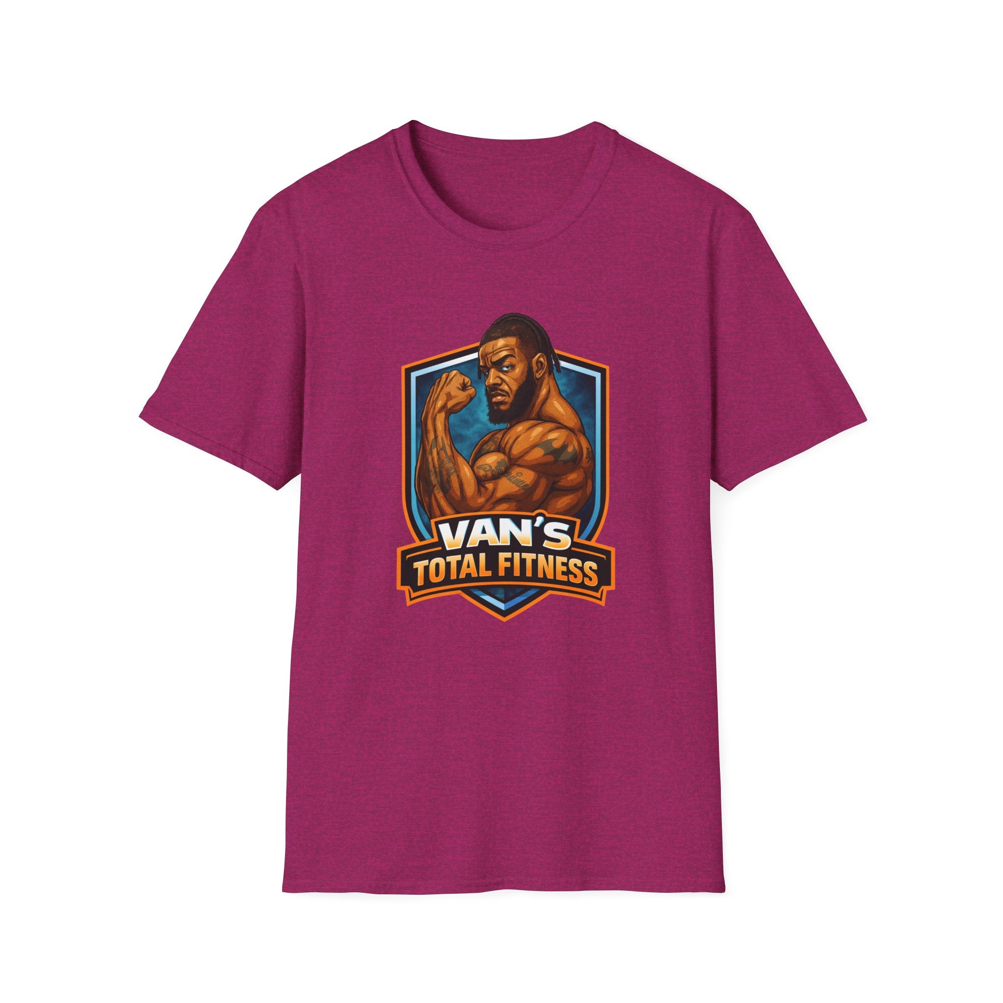 Van's Total Fitness T-Shirt | Muscular Bodybuilder Logo Tee
