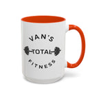 Van's Total Fitness Coffee Mug (11oz/15oz) — Gym Barbell Ceramic Mug