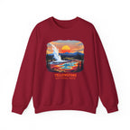 Yellowstone National Park Sunset Geyser Graphic Sweatshirt