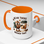 Bean There Brewed That Coffee Mug — Cute Coffee Bean & Cup Accent Mug (11/15oz)