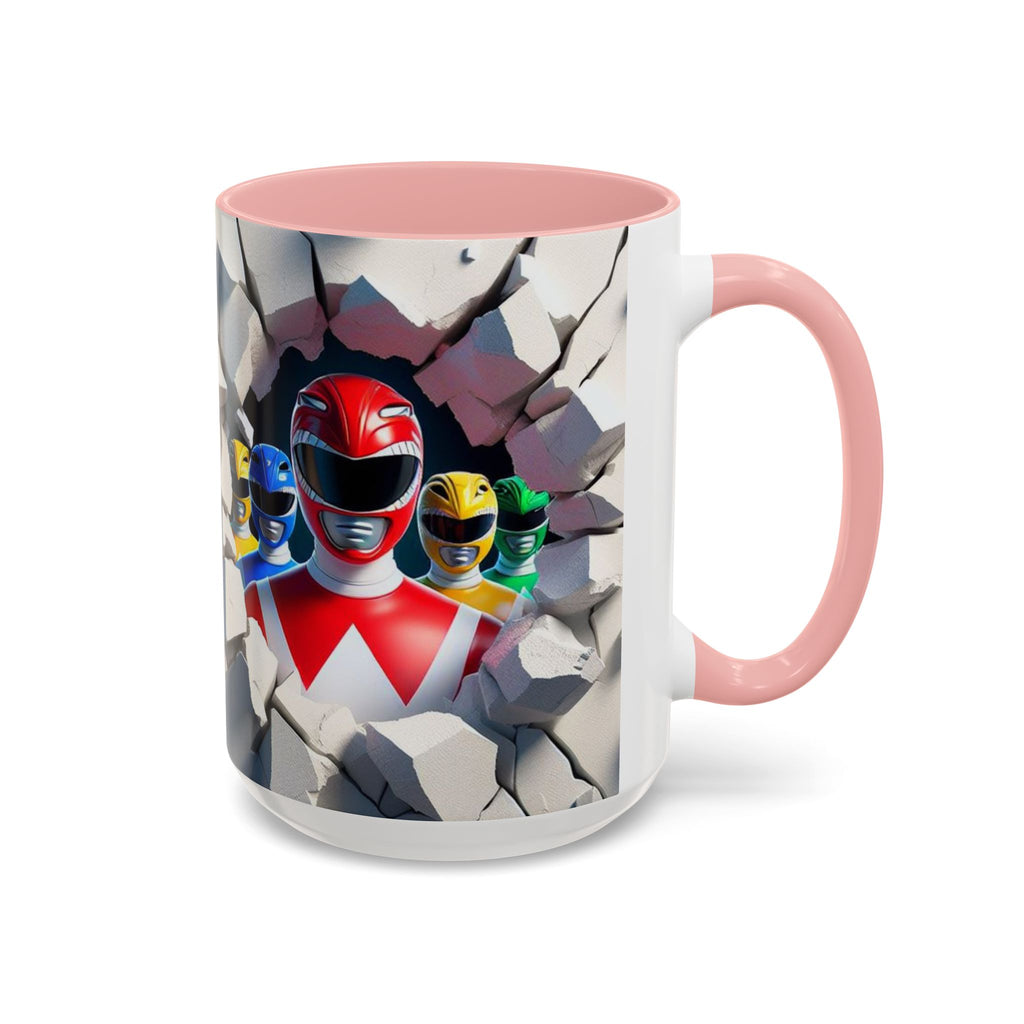 Power Rangers Coffee Mug — Retro Superhero Team Design (11/15 oz)