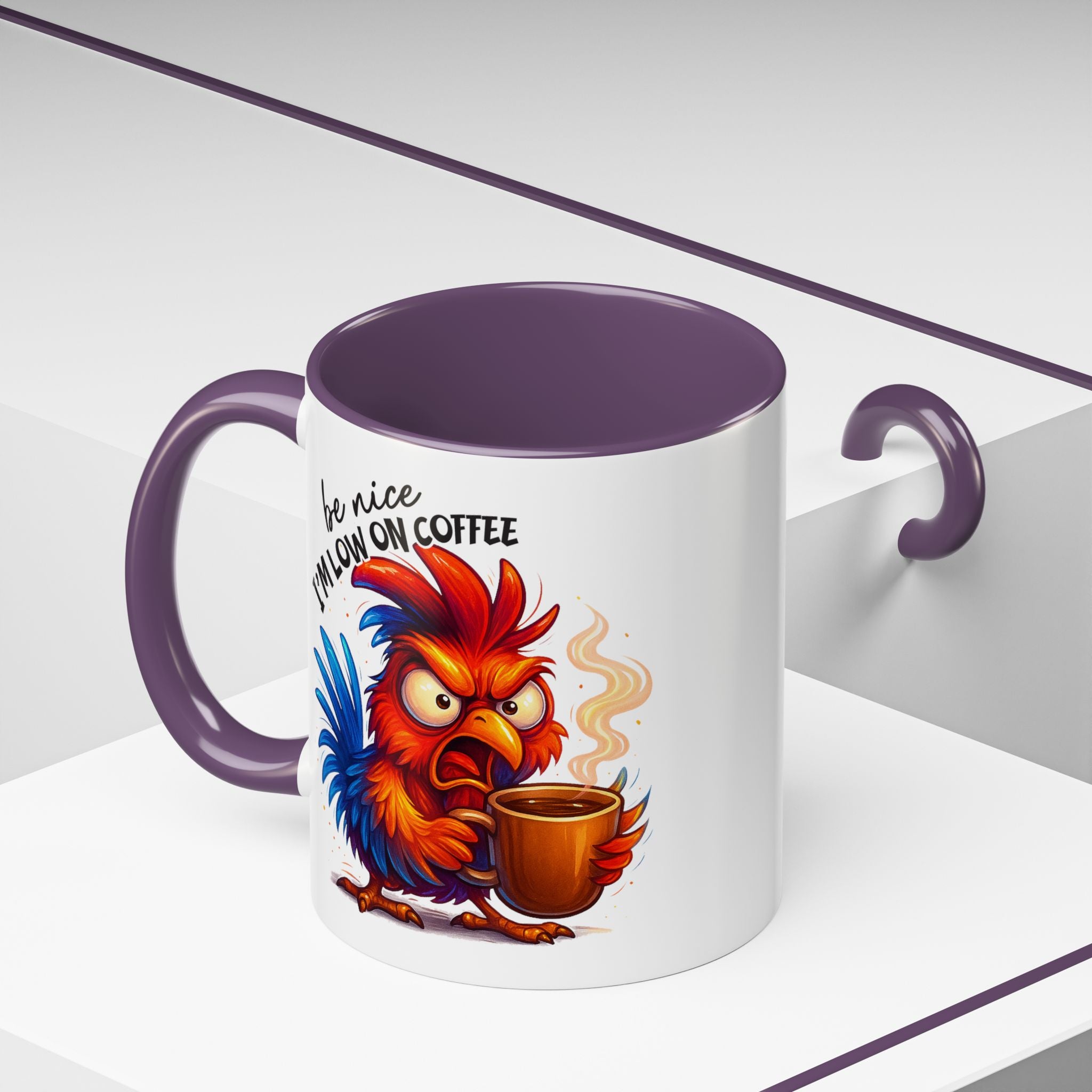 Angry Rooster 'Be Nice I'm Low on Coffee' Ceramic Coffee Mug (11/15oz)