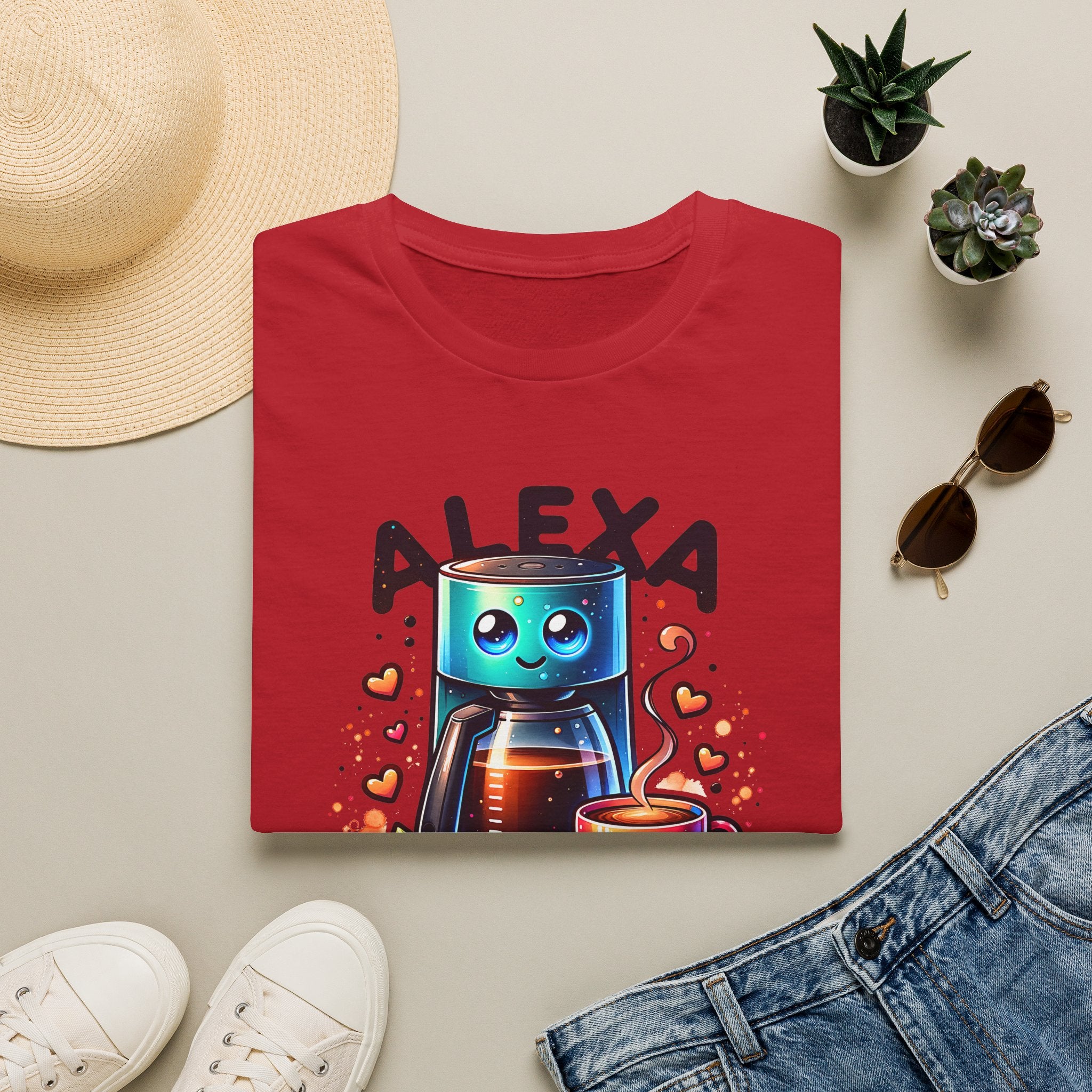 Alexa Coffee Robot T‑Shirt — Cute Brew Me Coffee Tee for Coffee Lovers
