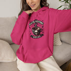 "Death Before Decaf" Coffee Skull Graphic Hoodie