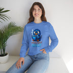 Coffee First Adult Sweatshirt — Cute Blue Bird Coffee Crewneck