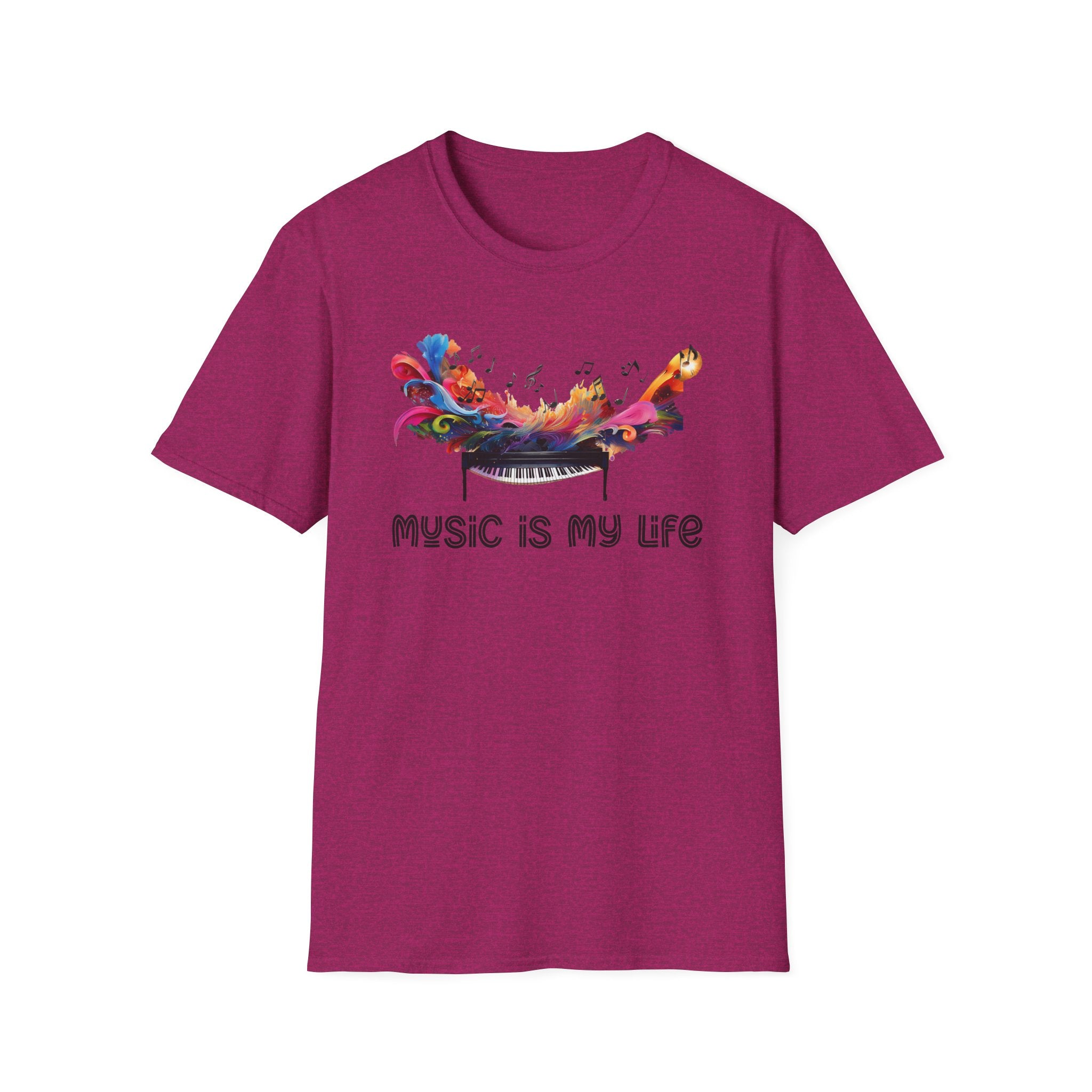 Music Is My Life T-Shirt — Colorful Piano Splash Graphic Tee