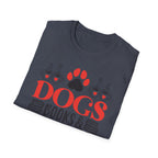 Dogs Books & Coffee T-Shirt (Red) — Dog Lover Reading & Coffee Tee