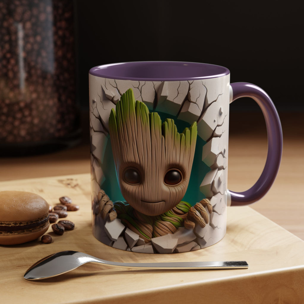 Baby Groot "Break Through" Accent Coffee Mug — Cute Guardians of the Galaxy Pop Art Gift (11/15 oz)