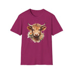 Cow Floral Tee — Cute Highland Cow Graphic T-Shirt