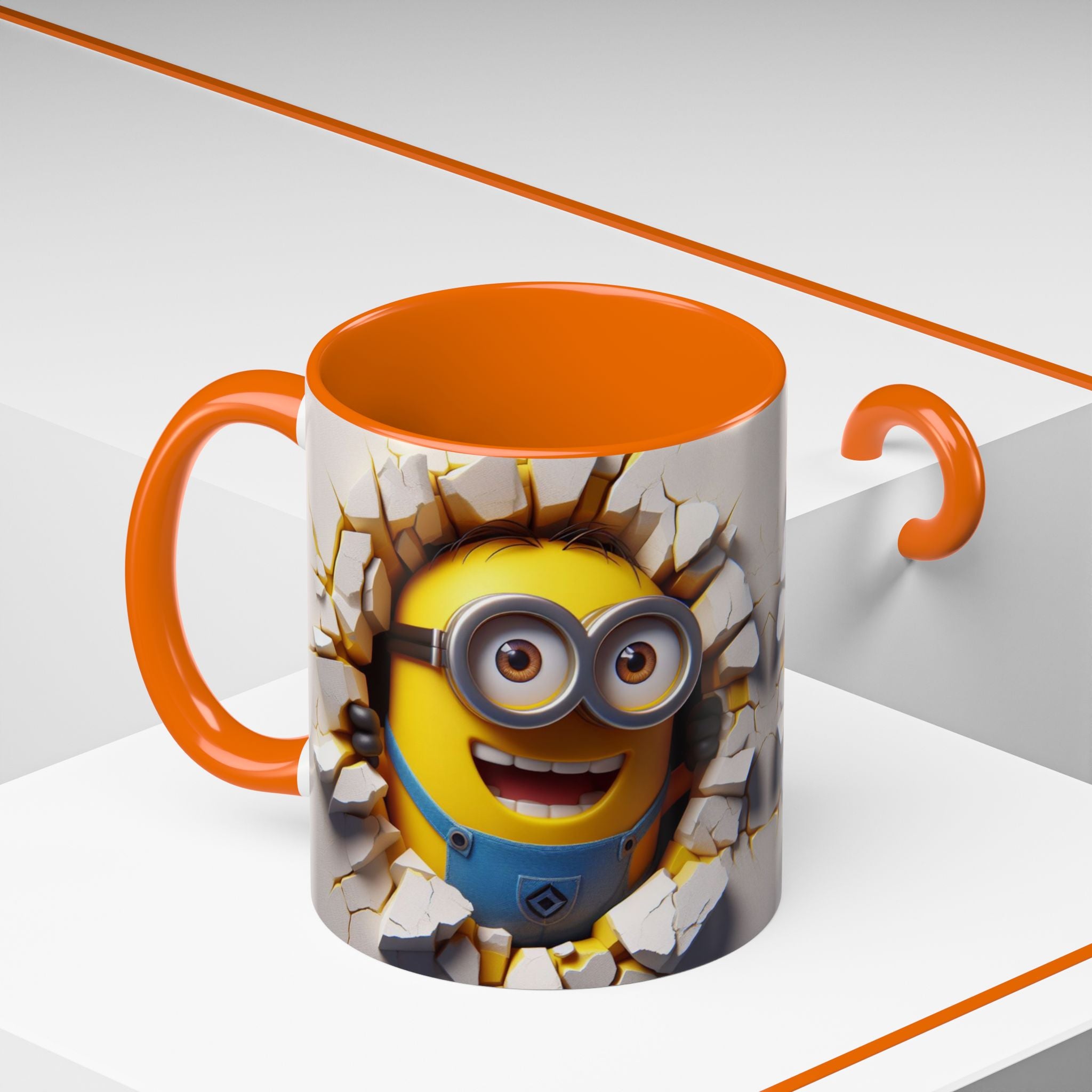 Minion "Breaking Wall" Accent Coffee Mug — Funny Cartoon Movie Character 11/15oz