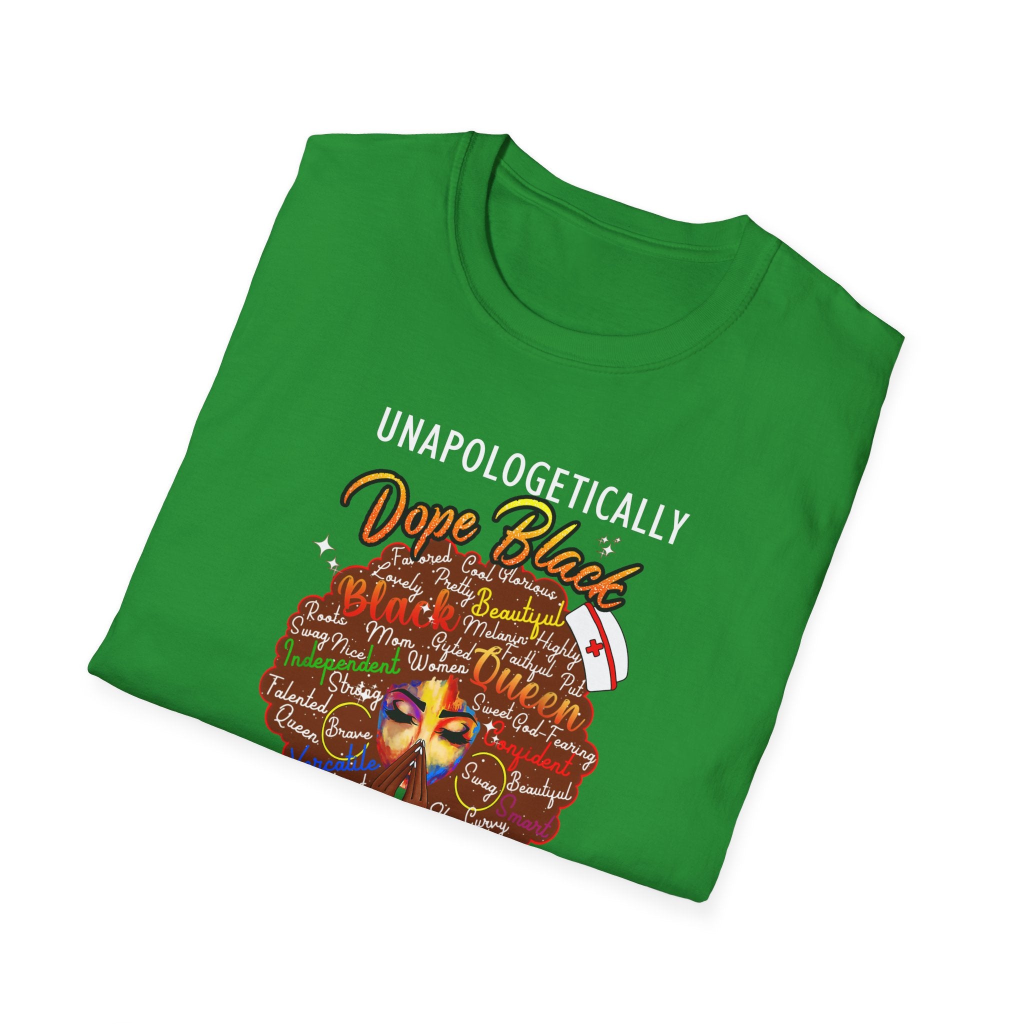 “Unapologetically Dope Black Nurse” Empowerment Tee —  Brown Afro Nurse T-Shirt