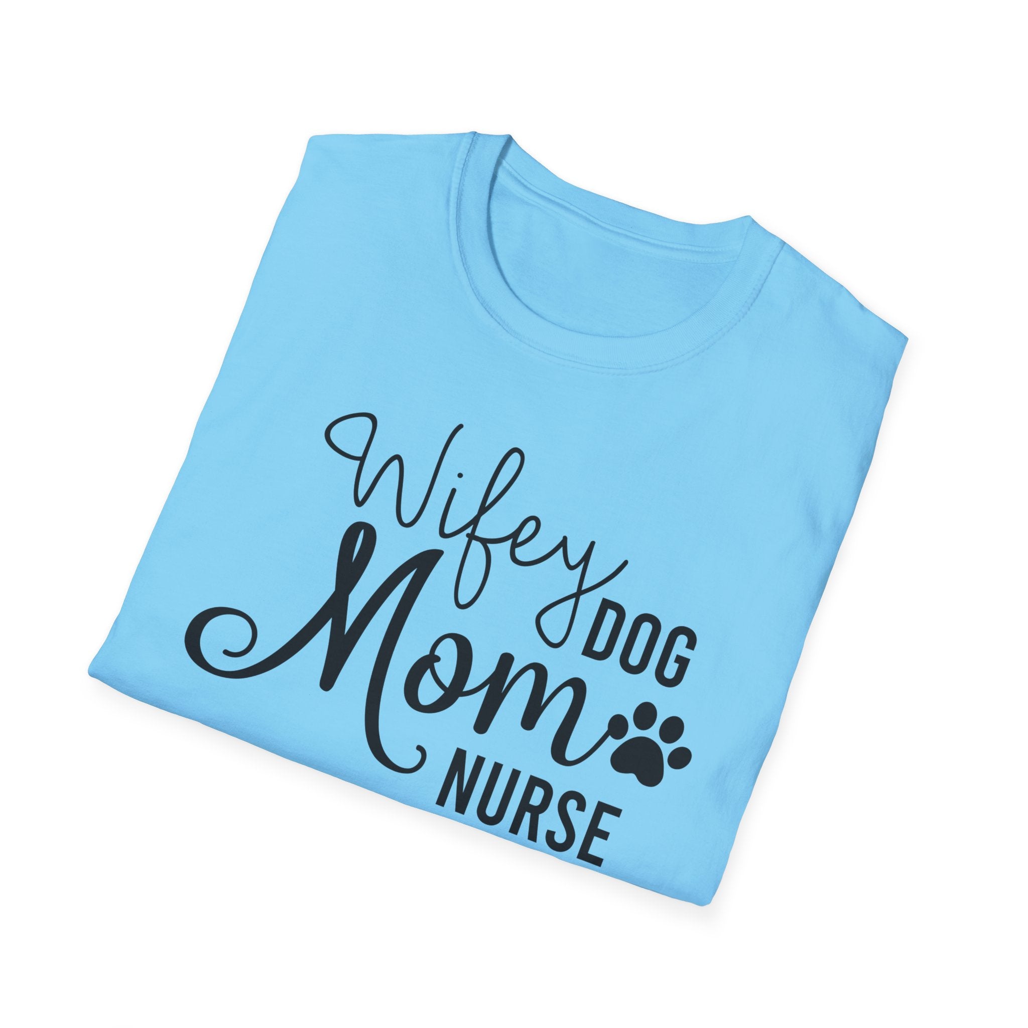Wifey Dog Mom Nurse T-Shirt – Cute Paw Print Shirt for Nurses & Dog Lovers