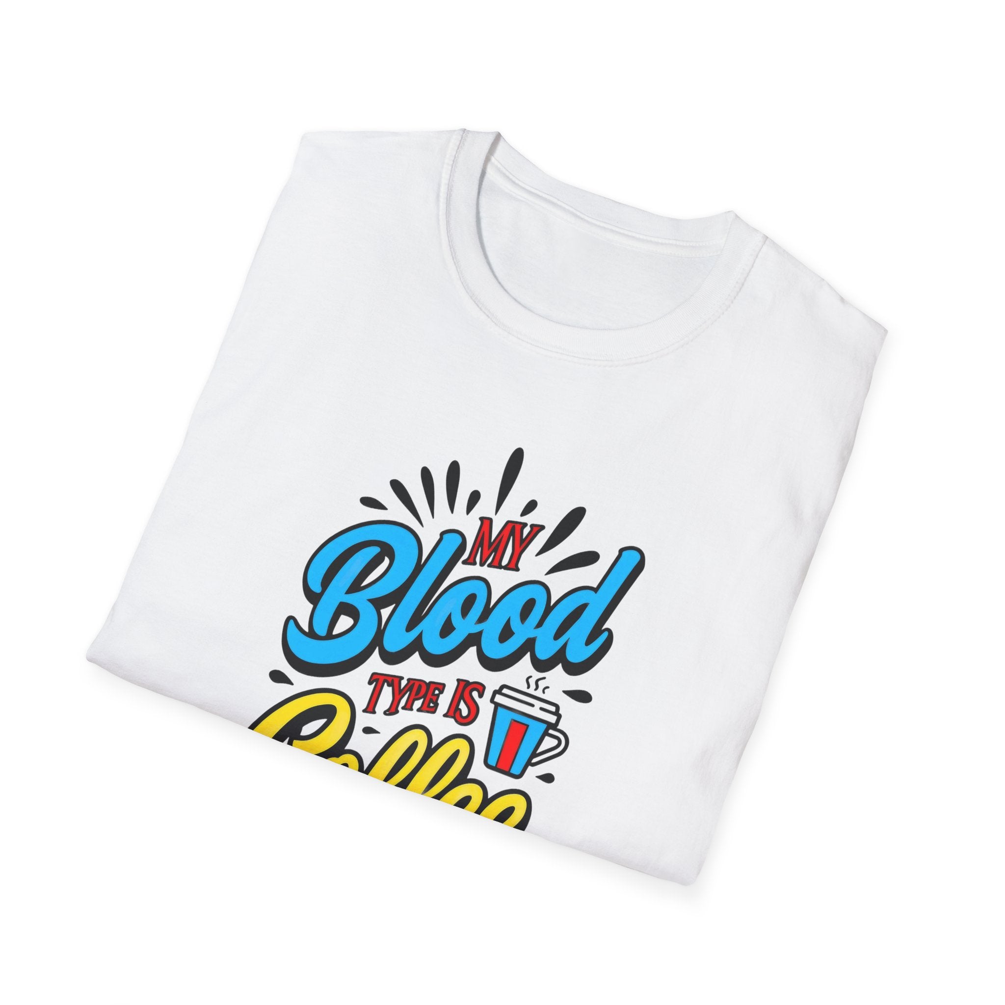 Coffee T-Shirt — "My Blood Type Is Coffee" Graphic Tee