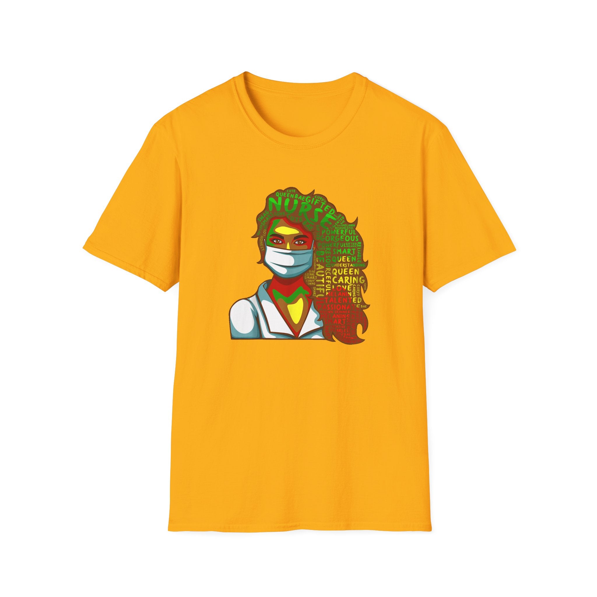 Nurse Queen Masked Portrait T-Shirt — Caring Hero Nurse Gift