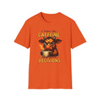 "I Run on Caffeine & Bad Decisions" Coffee Lover Tee — Caffeine Cow T-Shirt