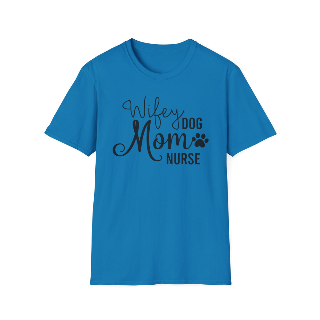 Wifey Dog Mom Nurse T-Shirt – Cute Paw Print Shirt for Nurses & Dog Lovers