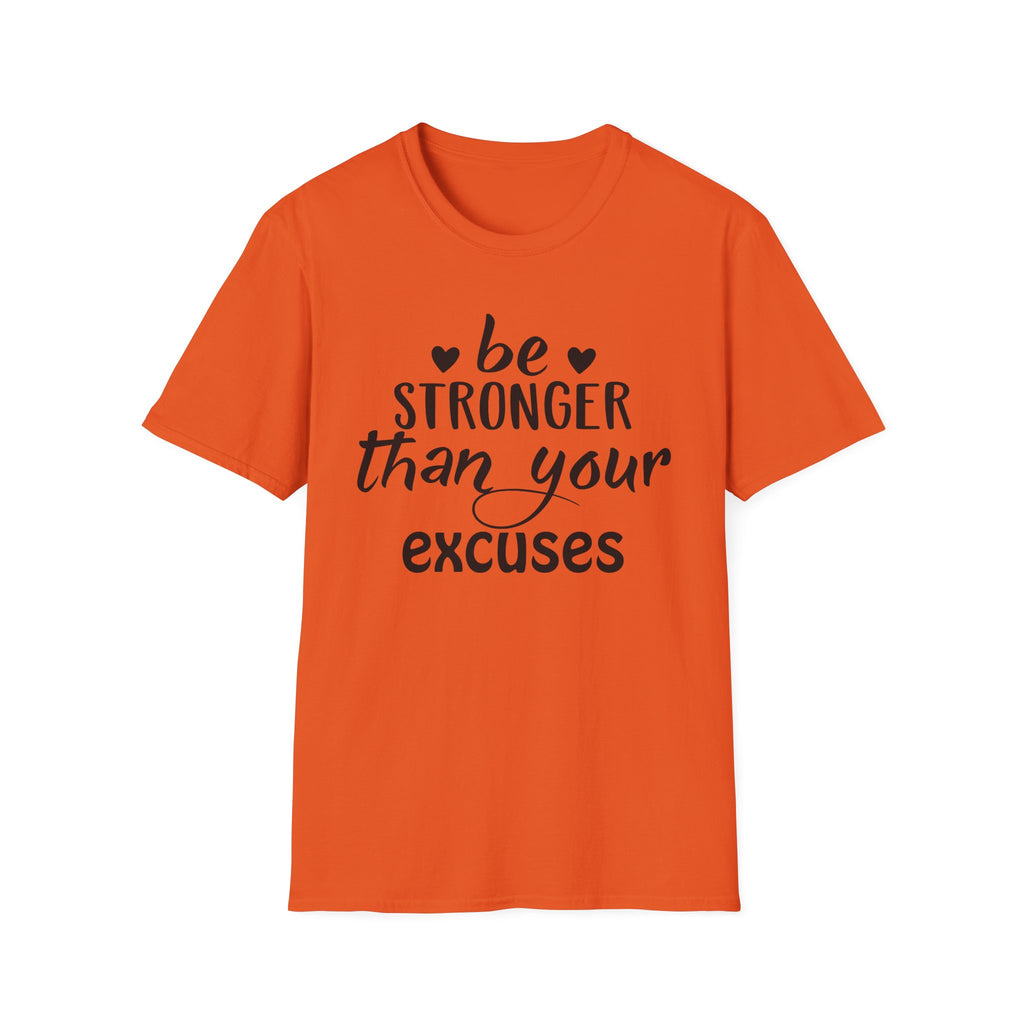 "Be Stronger Than Your Excuses" Inspirational Gym Tee - Motivational T-Shirt