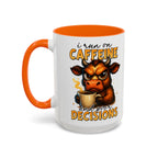 "I Run on Caffeine and Poor Decisions" Funny Cow Gift (11/15 oz) —  Coffee Mug