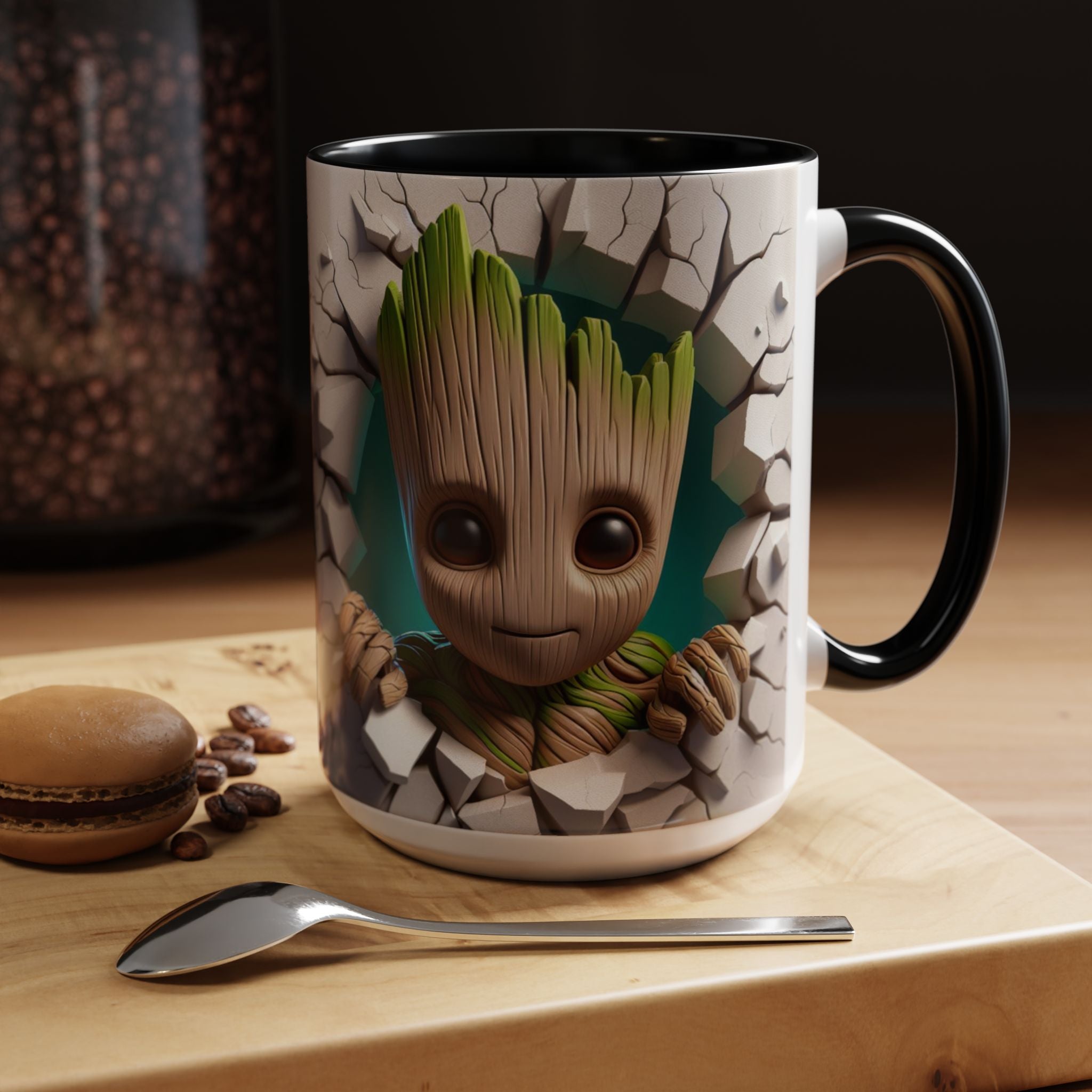 Baby Groot "Break Through" Accent Coffee Mug — Cute Guardians of the Galaxy Pop Art Gift (11/15 oz)