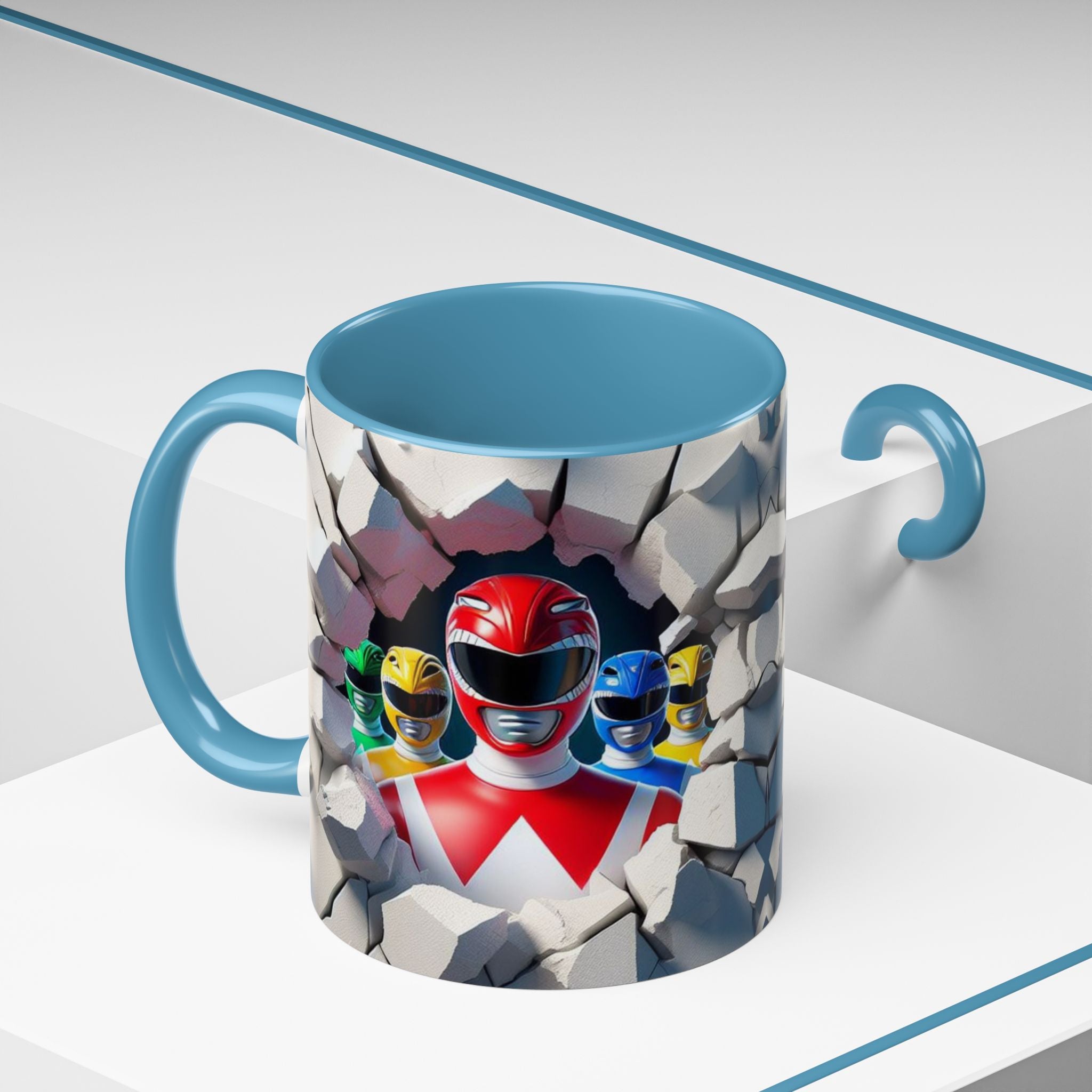 Power Rangers Coffee Mug — Retro Superhero Team Design (11/15 oz)