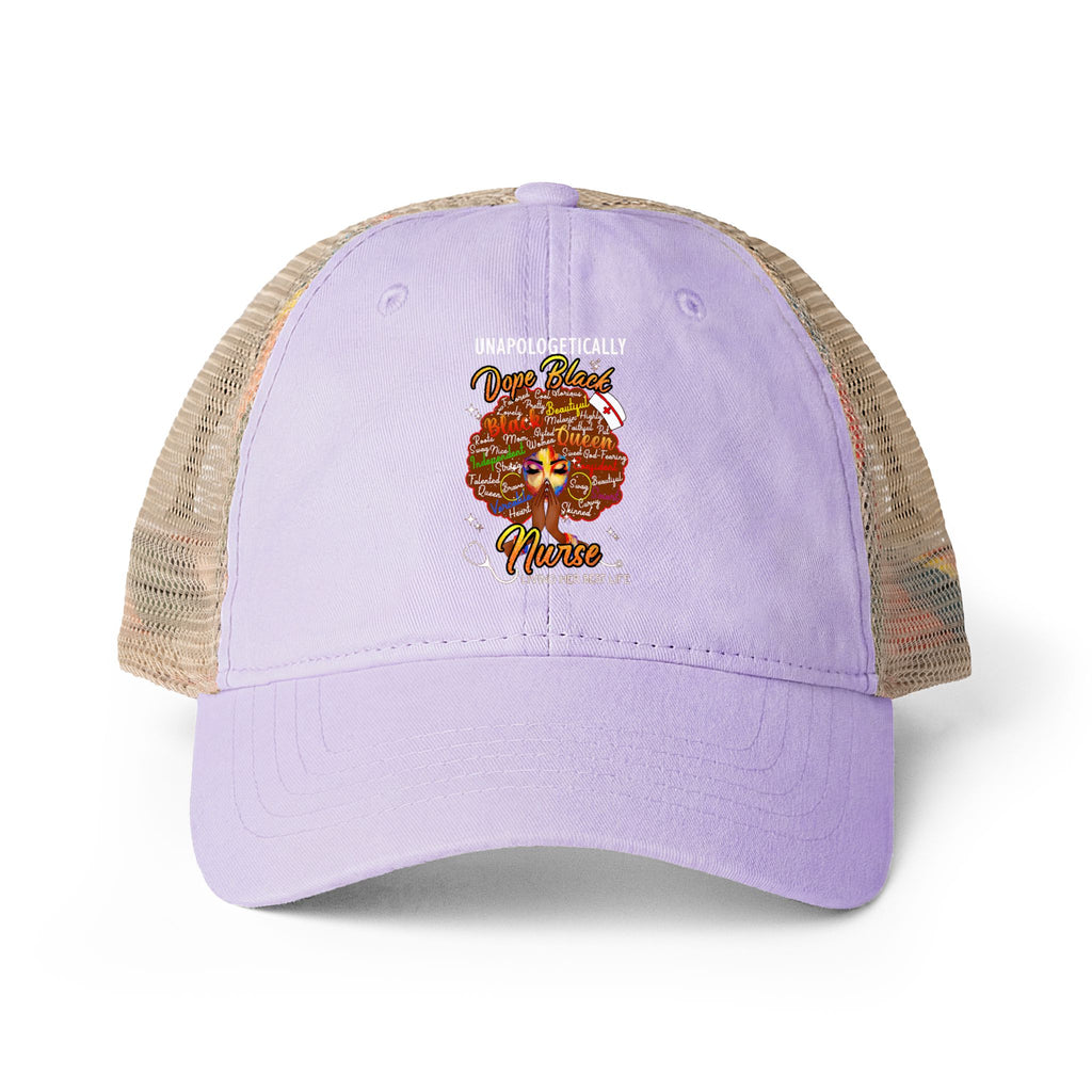 Unapologetically Dope Black Nurse - Women's Washed Mesh-Ponytail Back Cap