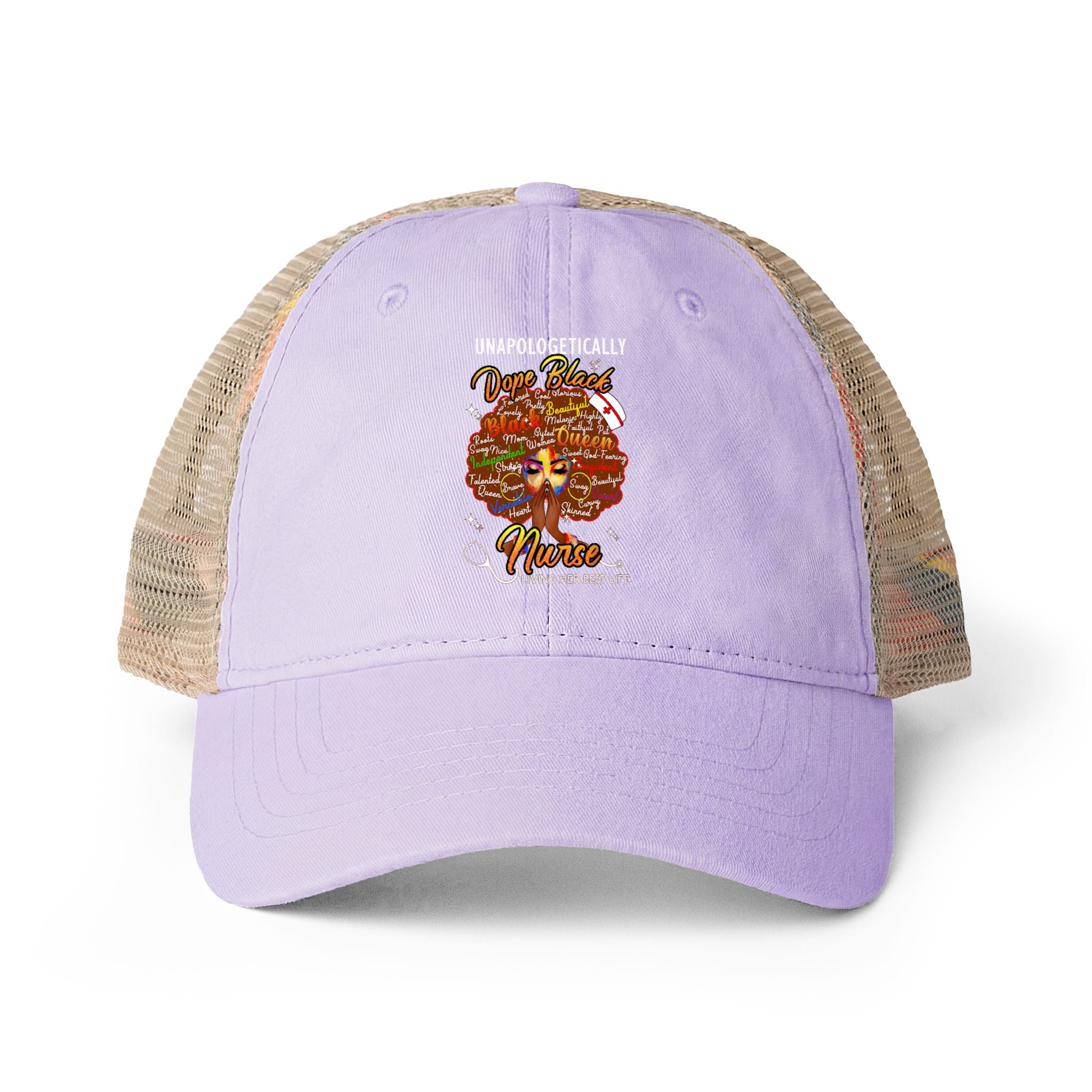 Unapologetically Dope Black Nurse - Women's Washed Mesh-Ponytail Back Cap