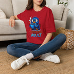 Cute Blue Bird 'Coffee First Adult' Graphic Tee — T-Shirt
