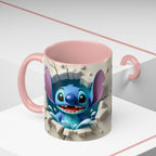 Stitch Peekaboo Accent Coffee Mug – Cute Alien Character 11/15oz