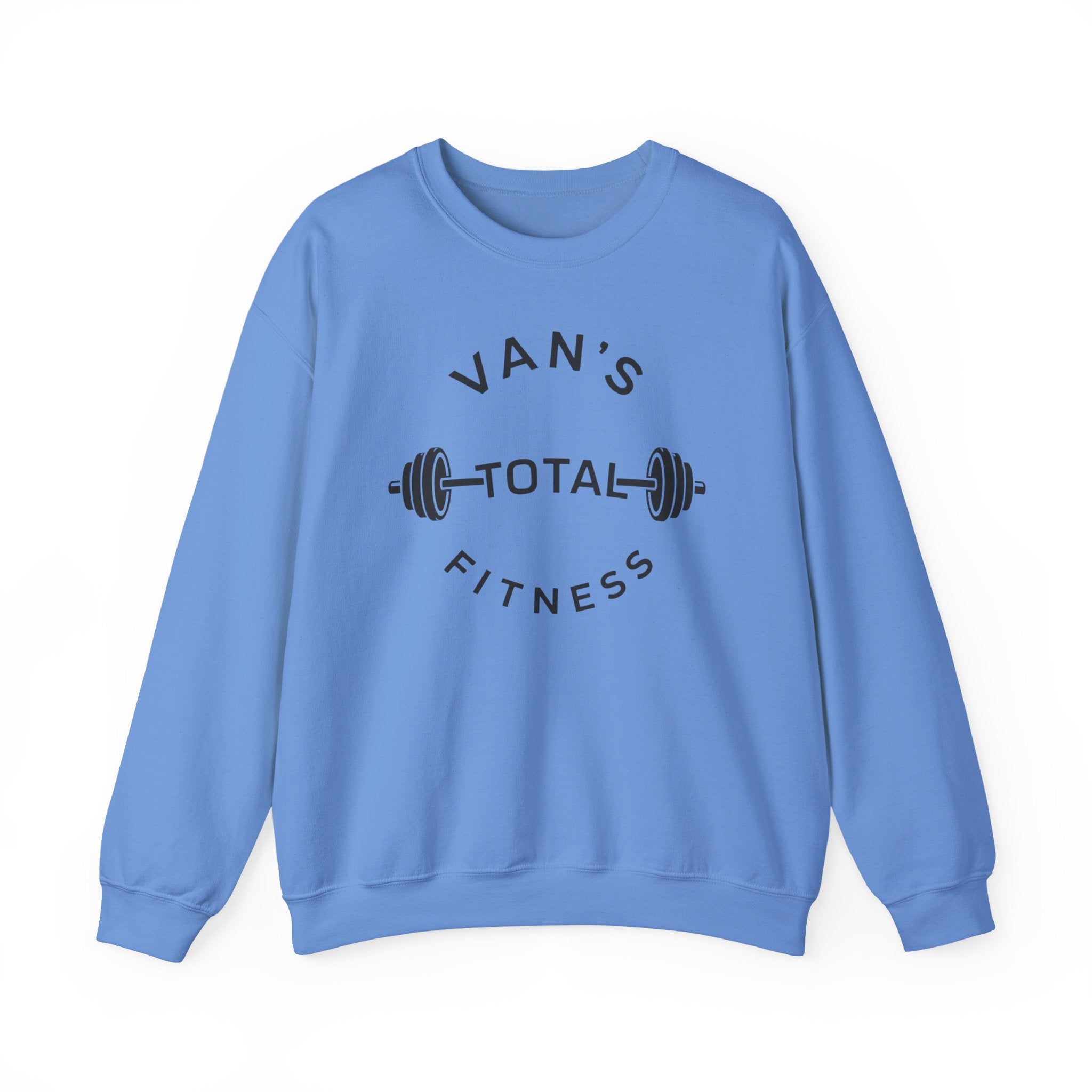 Fitness Crewneck Sweatshirt — "Van's Total Fitness" Barbell Logo
