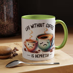 "Life Without Coffee Is Depresso" Accent Ceramic Mug (11/15oz) — Coffee Mug