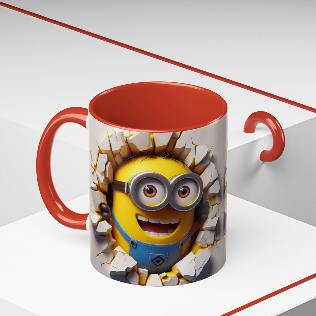 Minion "Breaking Wall" Accent Coffee Mug — Funny Cartoon Movie Character 11/15oz