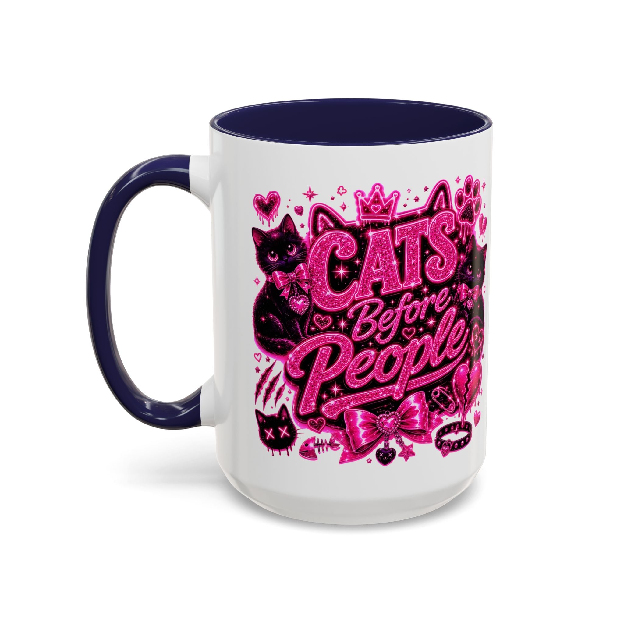 Cats Before People Coffee Mug — Pink Cat Lover Gift (11/15oz)