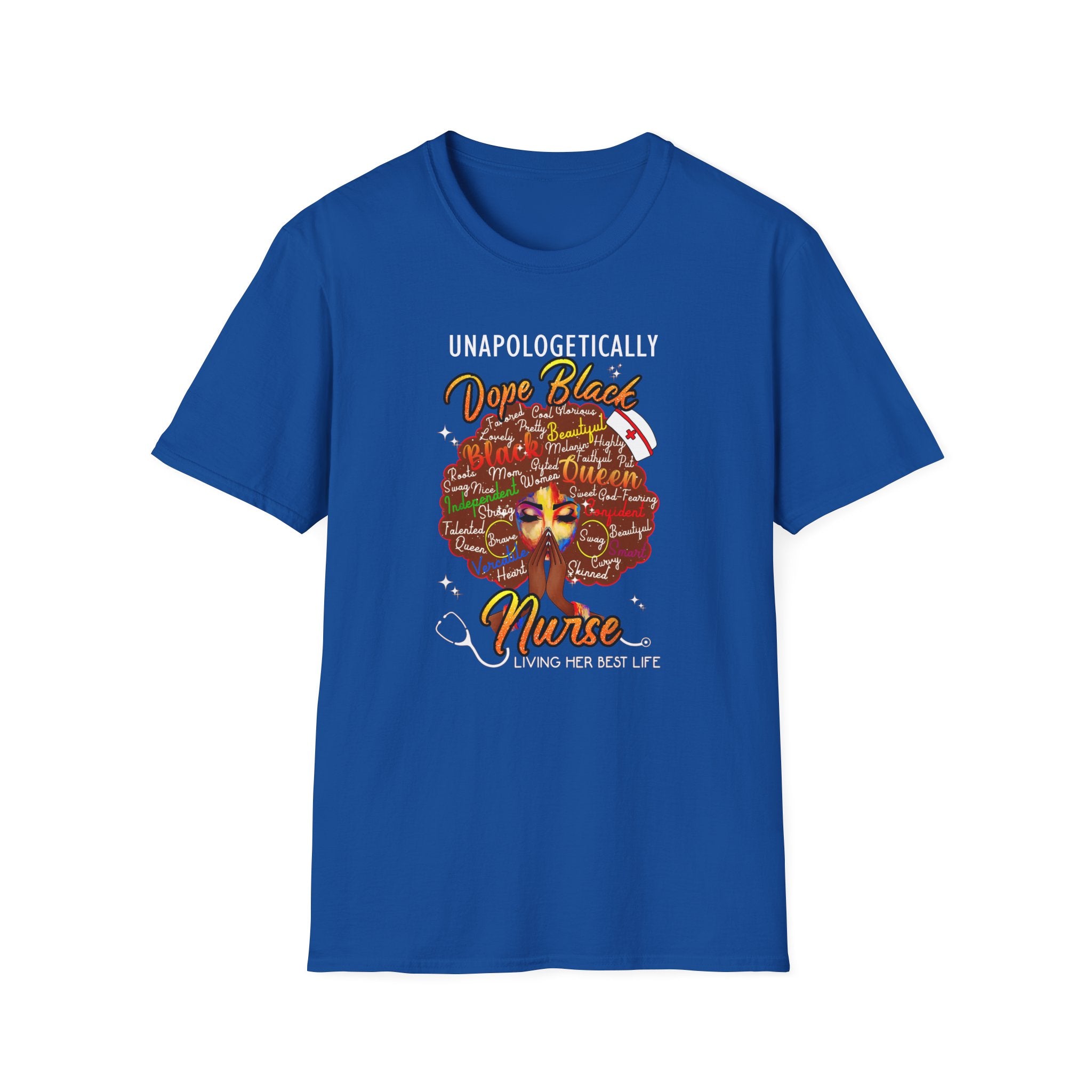 “Unapologetically Dope Black Nurse” Empowerment Tee —  Brown Afro Nurse T-Shirt