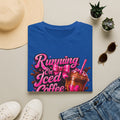 Running on Iced Coffee T-Shirt — Cute Pink Coffee Graphic Tee