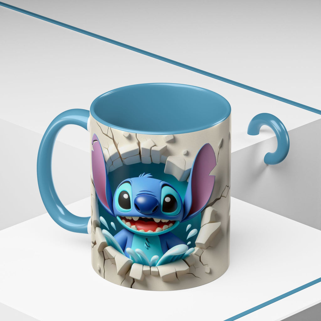 Stitch Peekaboo Accent Coffee Mug – Cute Alien Character 11/15oz