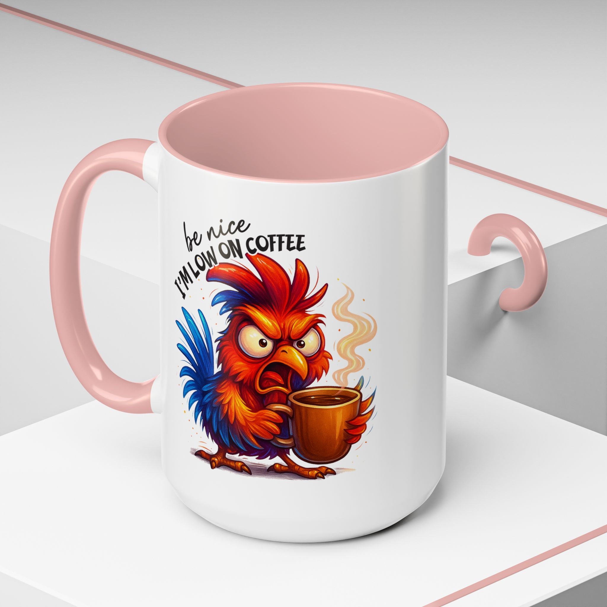 Angry Rooster 'Be Nice I'm Low on Coffee' Ceramic Coffee Mug (11/15oz)