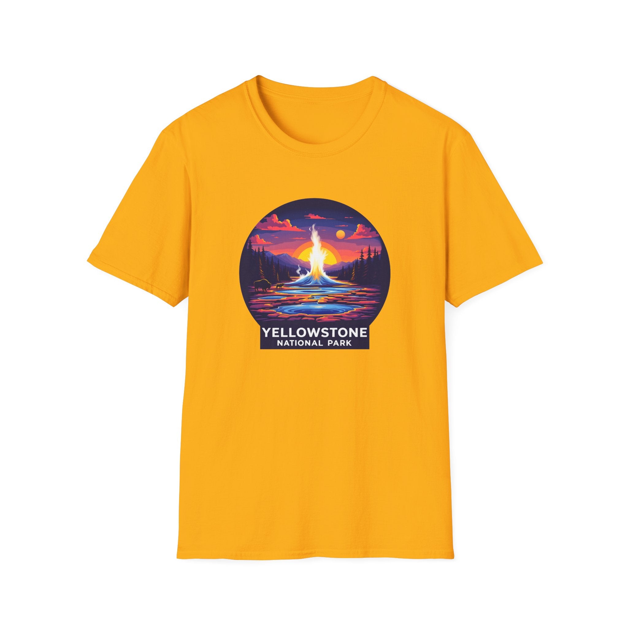 Yellowstone National Park Tee — Geyser Sunset Graphic T-Shirt