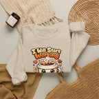 "I Will Start Working When My Coffee Does" Cute Kawaii Crewneck — Coffee Sweatshirt