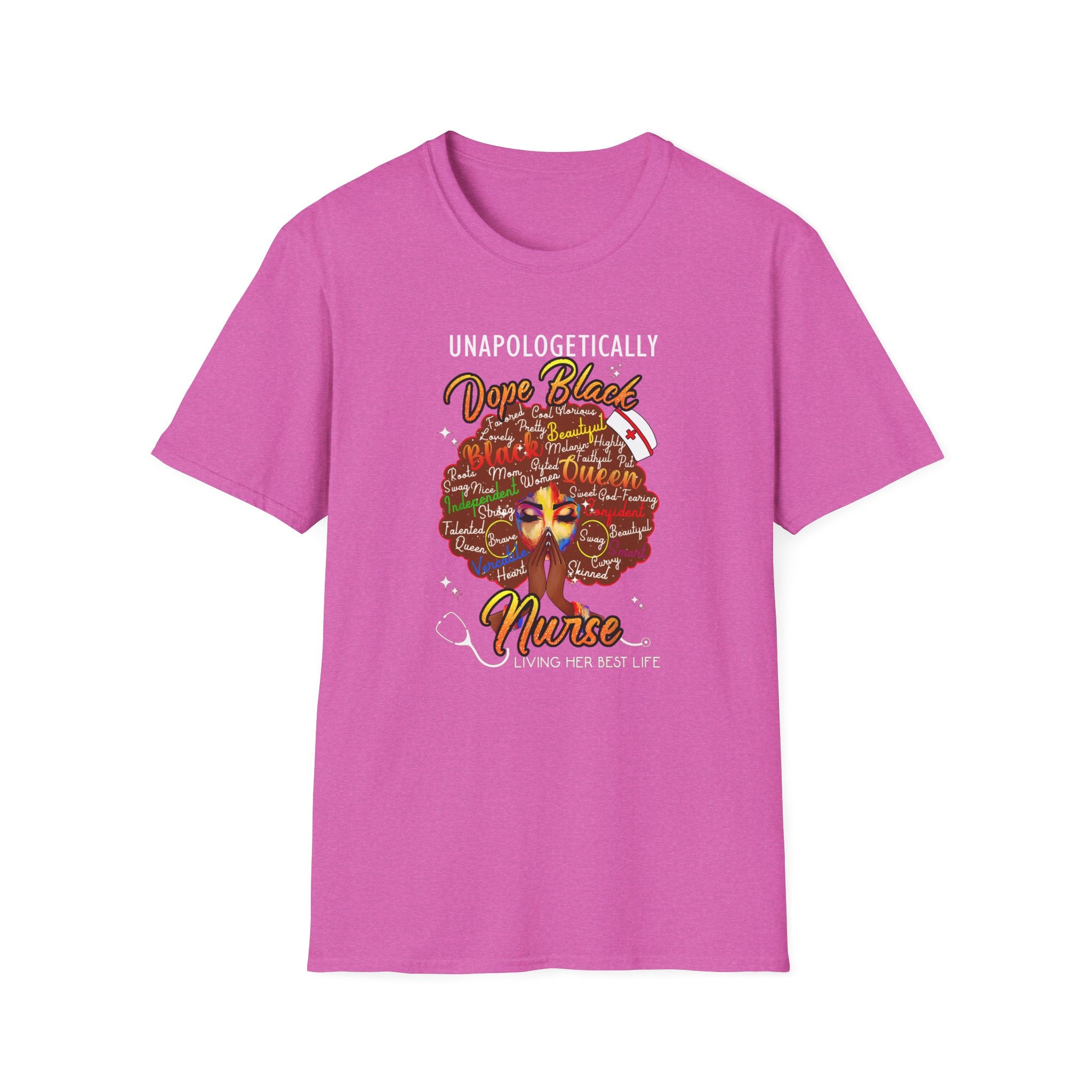 “Unapologetically Dope Black Nurse” Empowerment Tee —  Brown Afro Nurse T-Shirt