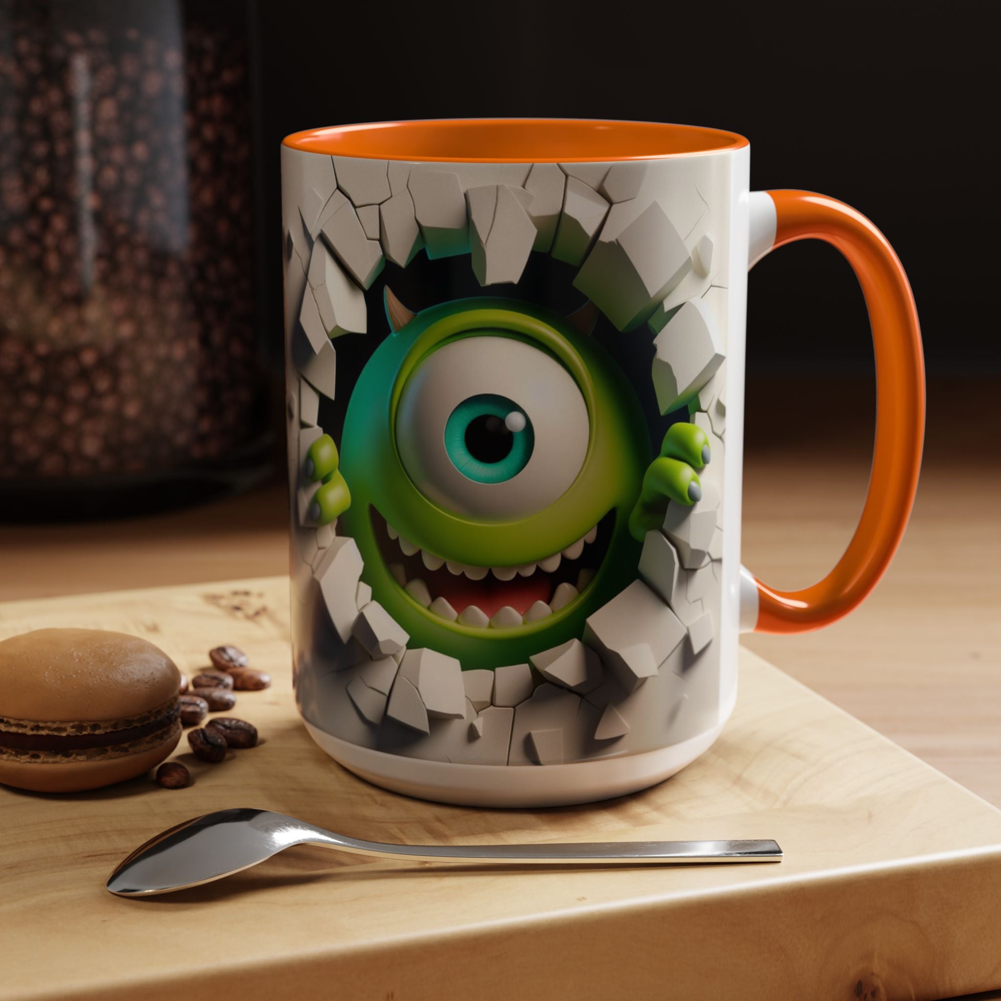 Monster's Inc Mike Peekaboo Coffee Mug – Cute One-Eyed Cartoon Accent Mug (11/15oz)