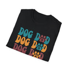 Dog Dad Retro Paw Graphic T-Shirt