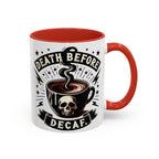 Death Before Decaf Coffee Mug — Skull Coffee Lover Gift (11/15oz)