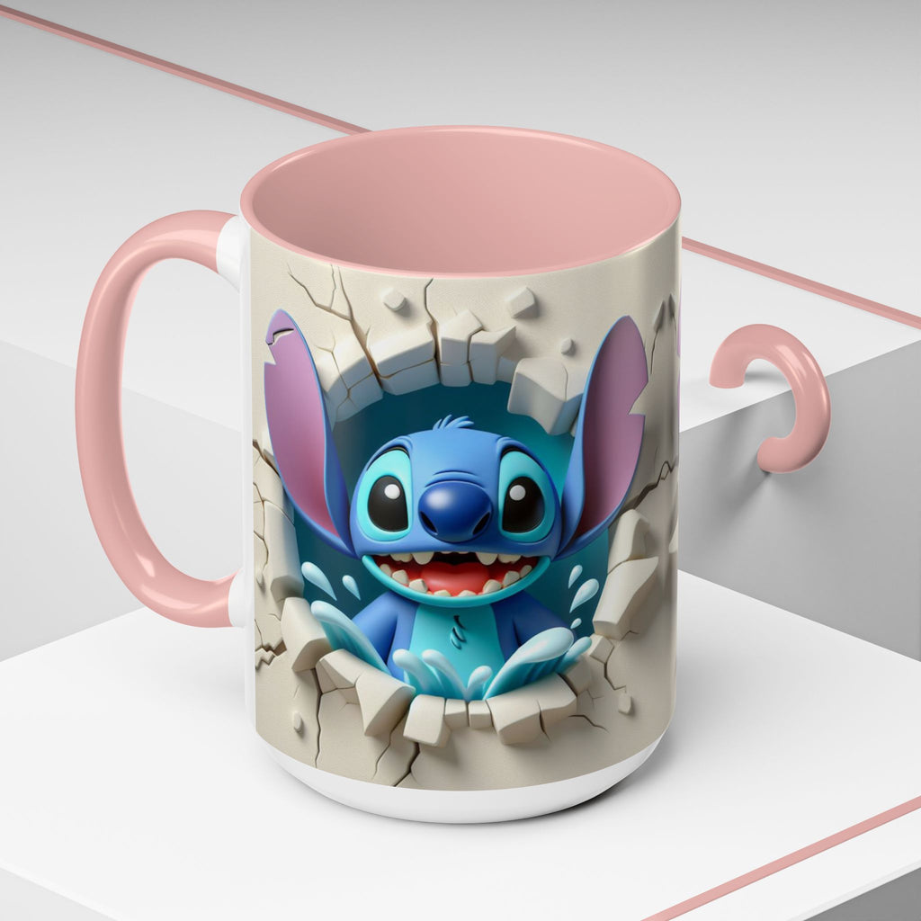 Stitch Peekaboo Accent Coffee Mug – Cute Alien Character 11/15oz