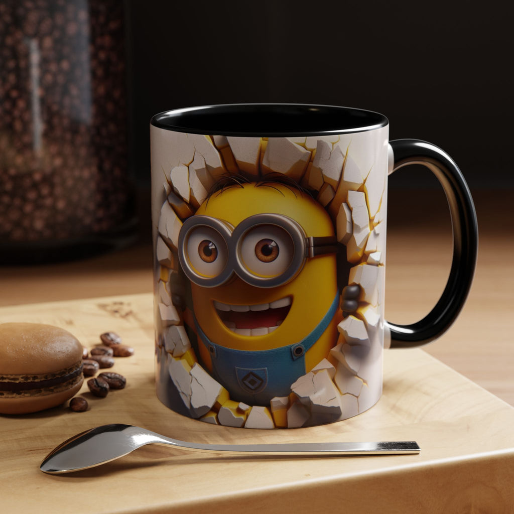 Minion "Breaking Wall" Accent Coffee Mug — Funny Cartoon Movie Character 11/15oz