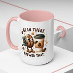 Bean There Brewed That Coffee Mug — Cute Coffee Bean & Cup Accent Mug (11/15oz)