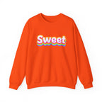 Sweet Rainbow Crewneck Sweatshirt — Retro Colorful "Sweet" Graphic